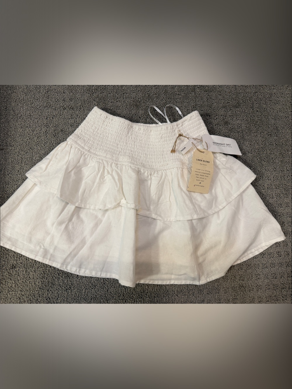 White Women's Midnight Sky Ruffle Skirt
